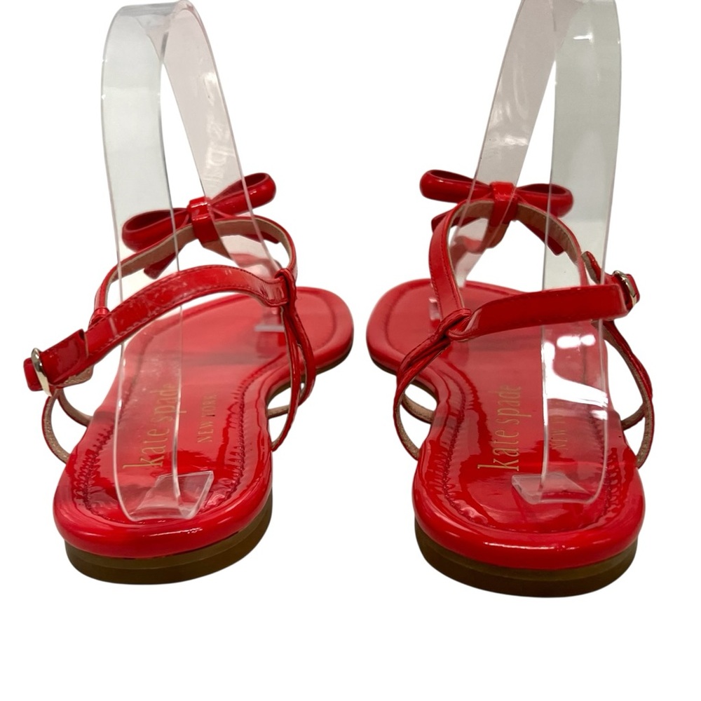 Kate Spade New York Piazza Patent Leather Coral Rose T Strap Sandals Women’s 9 - Picture 8 of 13